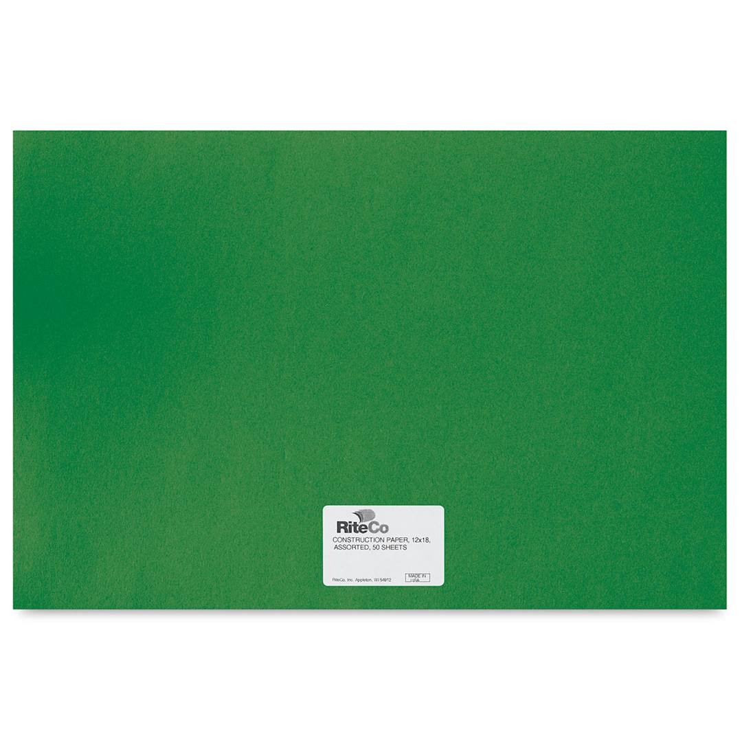 Open in modal - RiteCo Construction Paper - Holiday Green, 12" x 18", 50 Sheets