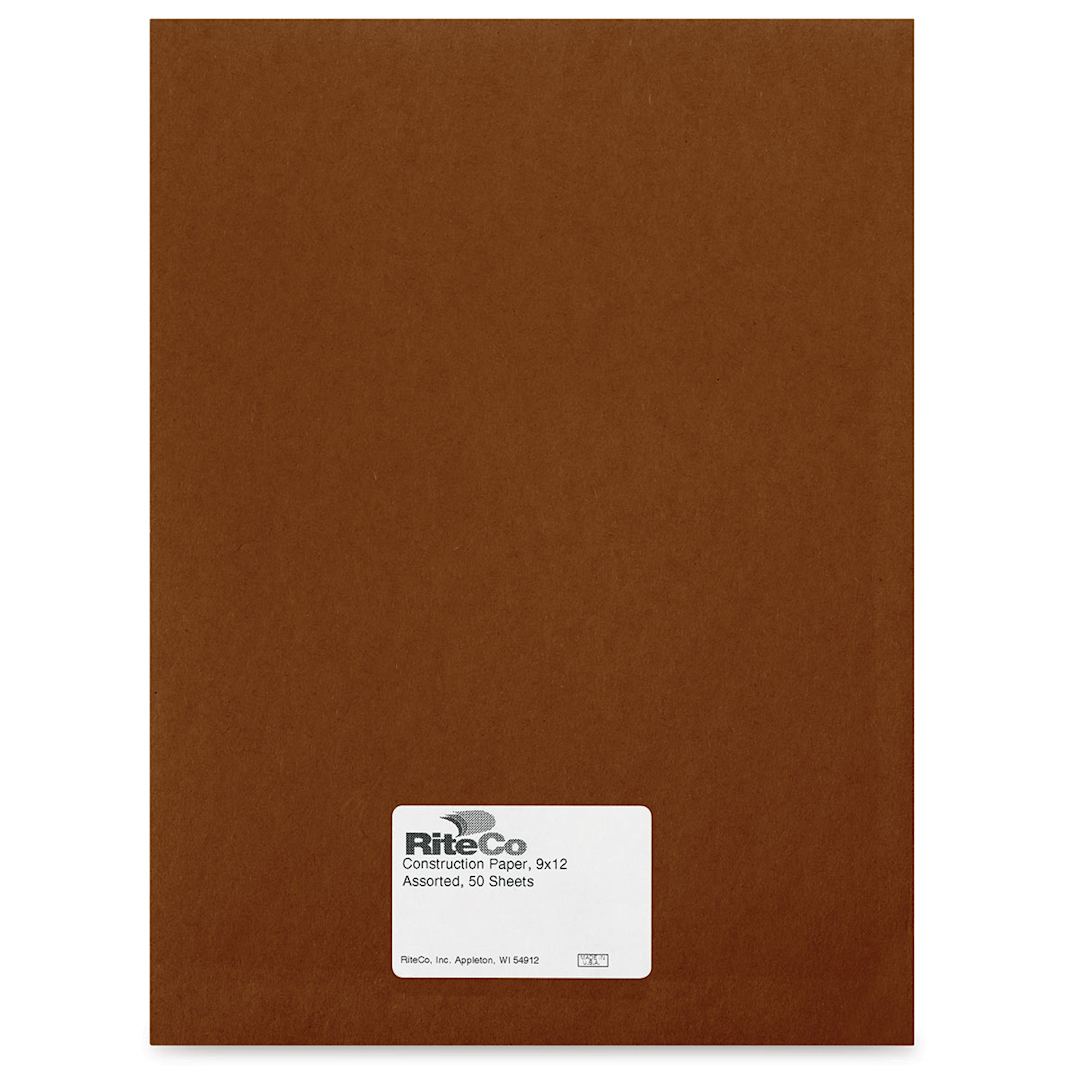 Open in modal - RiteCo Construction Paper - Dark Brown, 9" x 12", 50 Sheets
