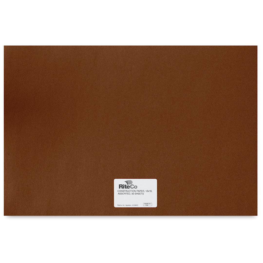 Open in modal - RiteCo Construction Paper - Dark Brown, 12" x 18", 50 Sheets