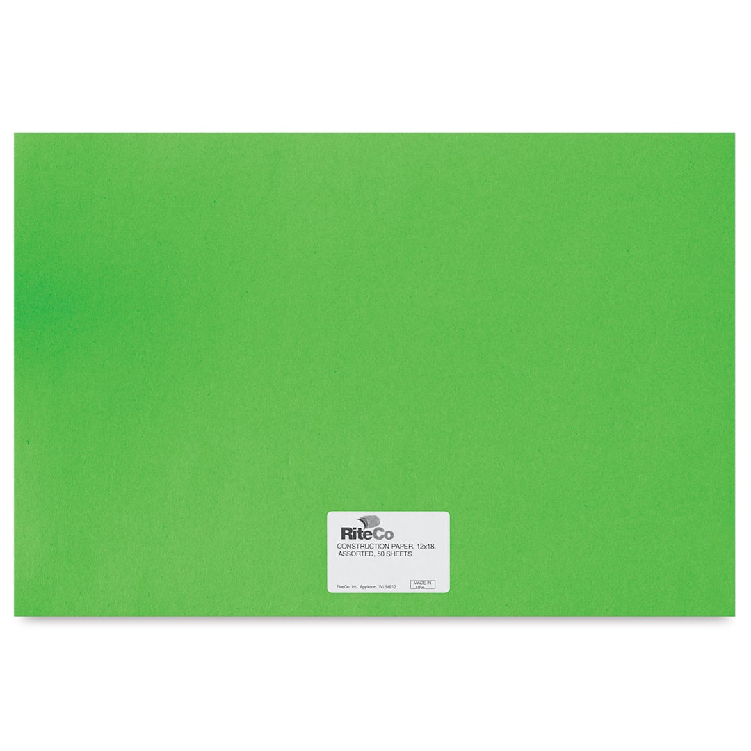 Open in modal - RiteCo Construction Paper - Light Green, 12" x 18", 50 Sheets
