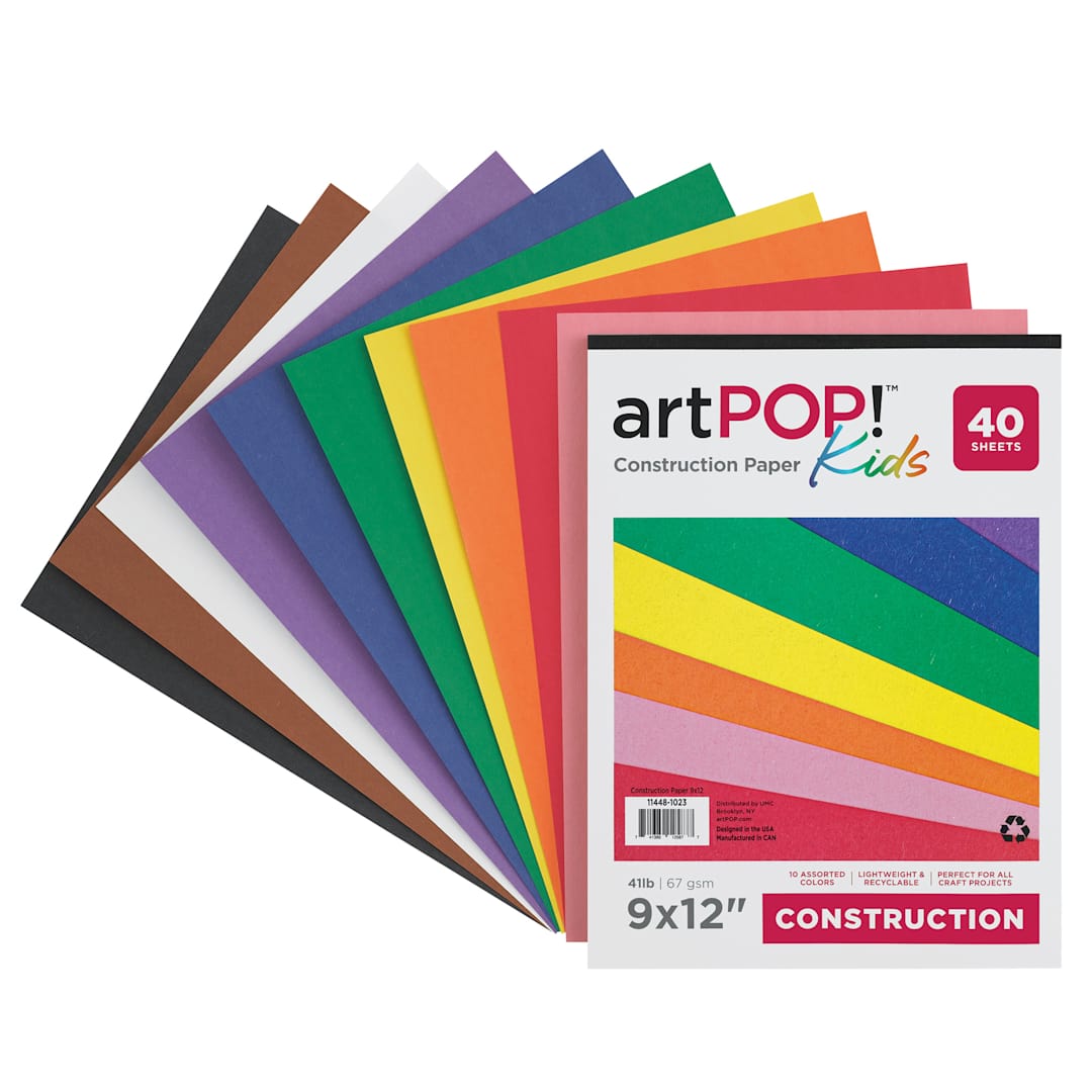 Open in modal - artPOP! Kids Construction Paper Pad (sheets fanned out)