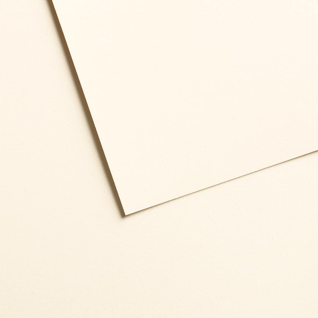 Open in modal - Canson Mi-Teintes Velvet Pastel Paper - 19.5" x 25.5", Cream White, 430 gsm, Single Sheet
