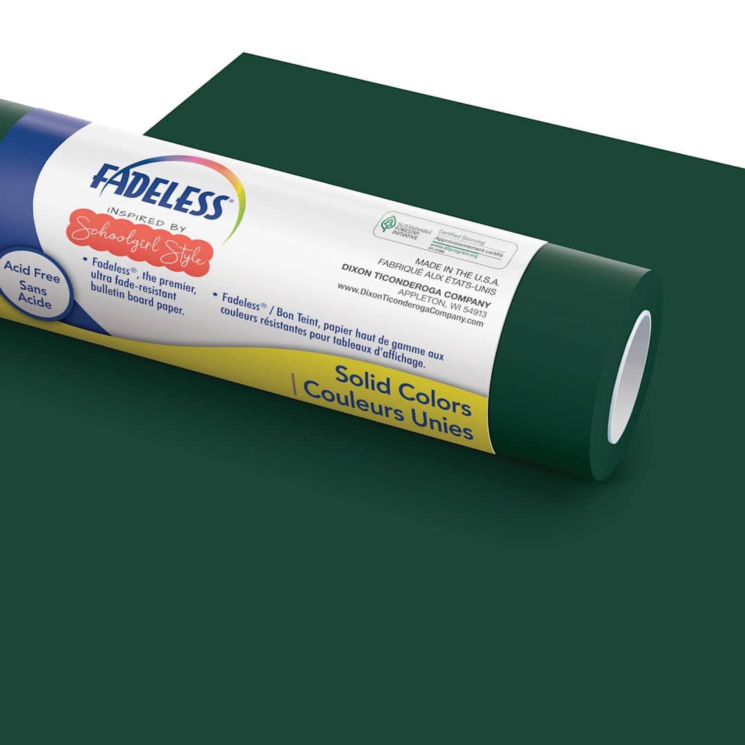 Open in modal - Fadeless Schoolgirl Style Bulletin Paper - Enchanted Garden, 47-1/4" x 50' Roll in packaging