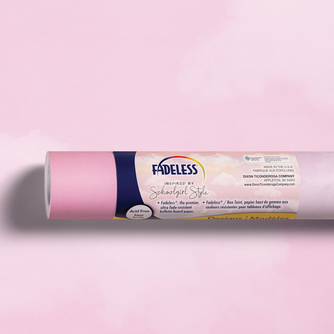 Open in modal - Fadeless Schoolgirl Style Bulletin Paper - Wildest Dreams, 47-1/4" x 50' Roll in packaging