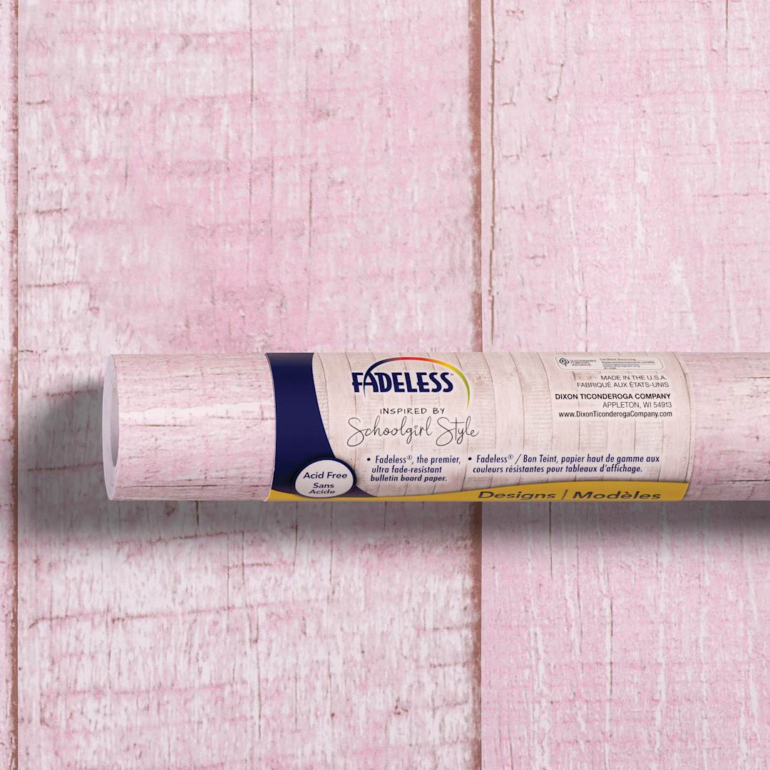 Open in modal - Fadeless Schoolgirl Style Bulletin Paper - Southern Charm in Pink, 47-1/4" x 50' Roll in packaging