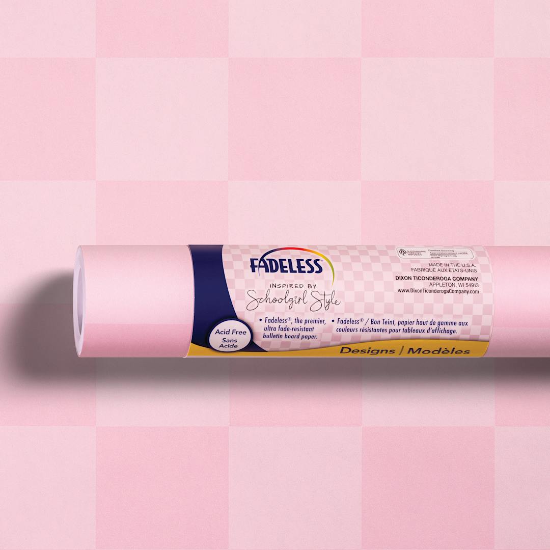 Open in modal - Fadeless Schoolgirl Style Bulletin Paper - Cake Pop, 47-1/4" x 50' Roll in packaging