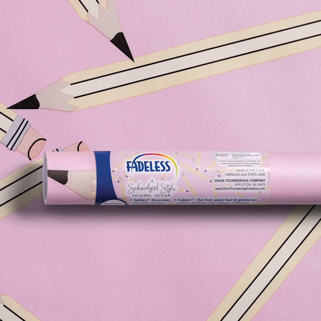 Open in modal - Fadeless Schoolgirl Style Bulletin Paper - Pencil Me In, 47-1/4" x 25' Roll in packaging