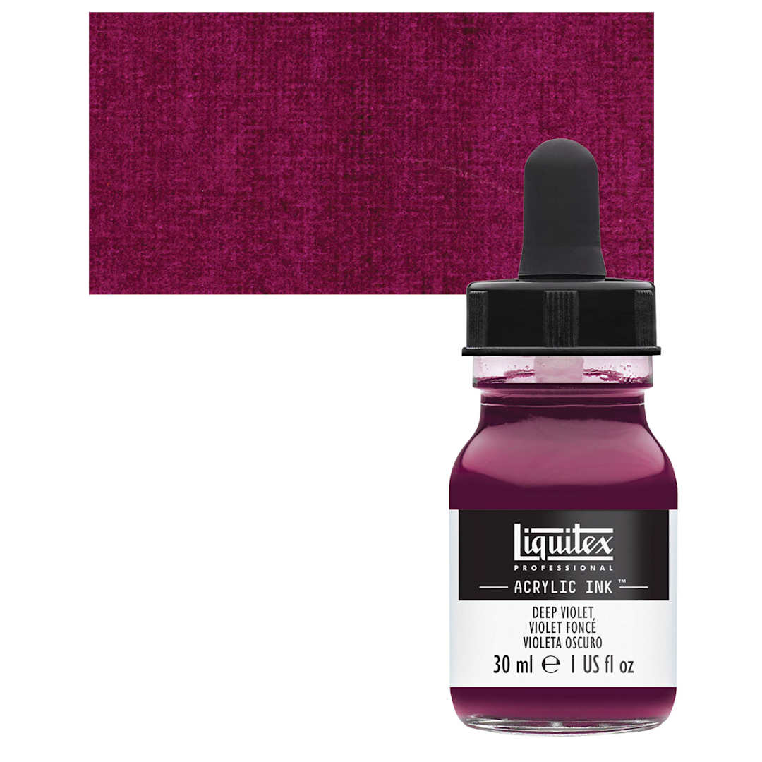Open in modal - Liquitex Professional Acrylic Ink - Deep Violet bottle and swatch