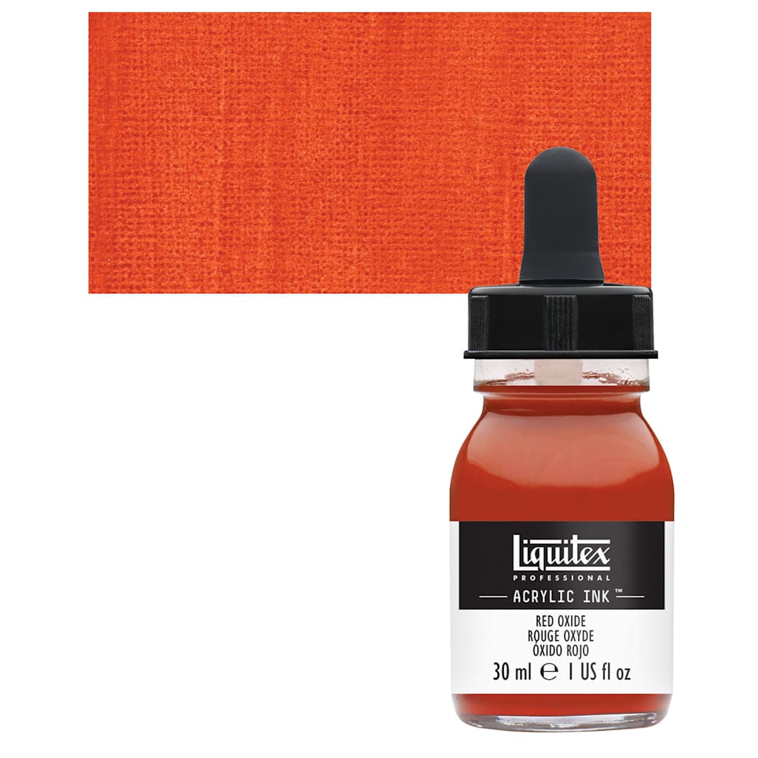 Open in modal - Liquitex Professional Acrylic Ink - Red Oxide bottle and swatch
