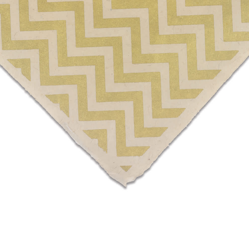 Open in modal - Lokta Paper - Chevron, Gold and Cream, 20'' x 30'', Single Sheet