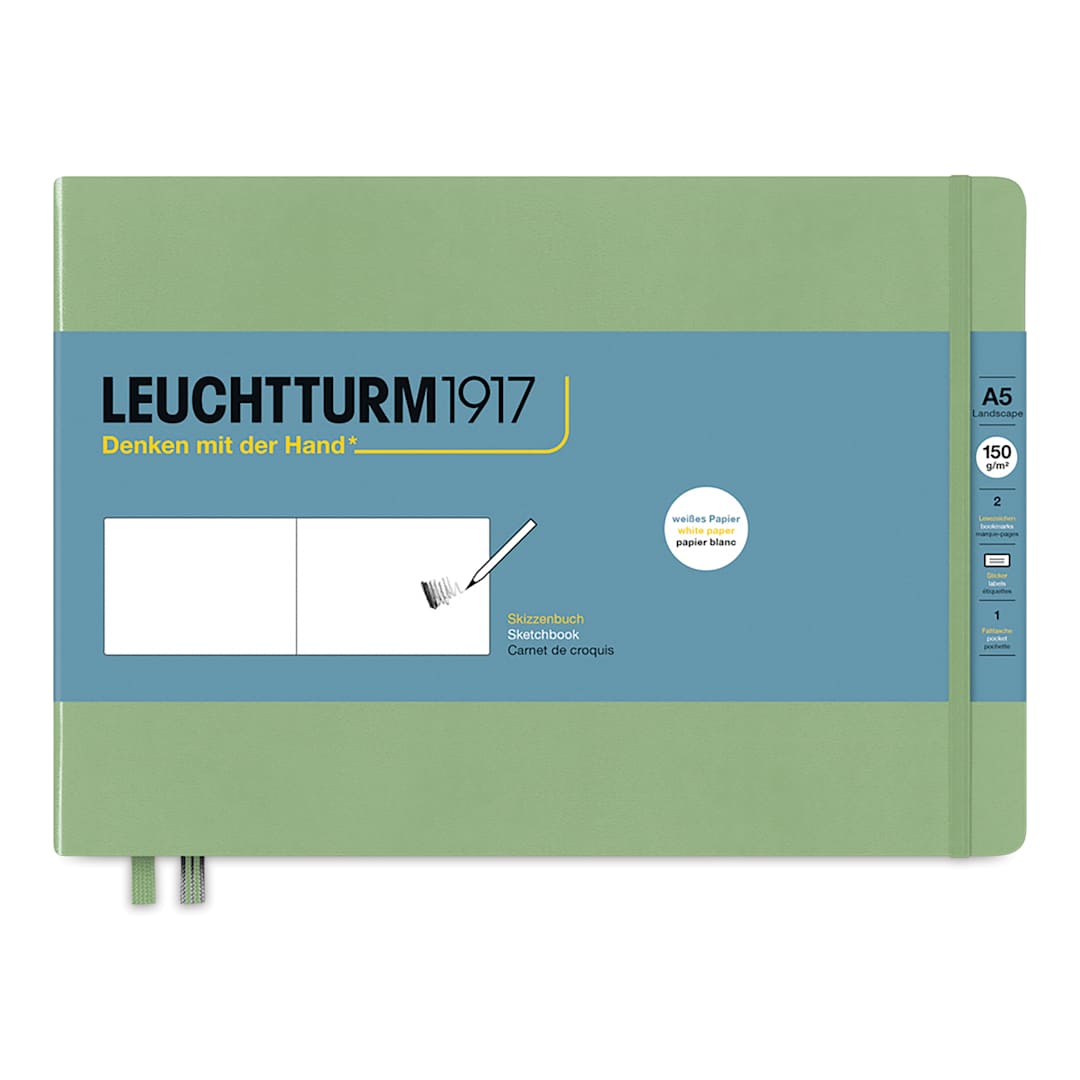 Open in modal - Leuchtturm1917 Sketchbook - Sage, 5-3/4" x 8-1/4"