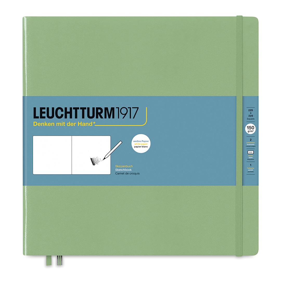 Open in modal - Leuchtturm1917 Sketchbook - Sage, 8-7/8" x 8-7/8"