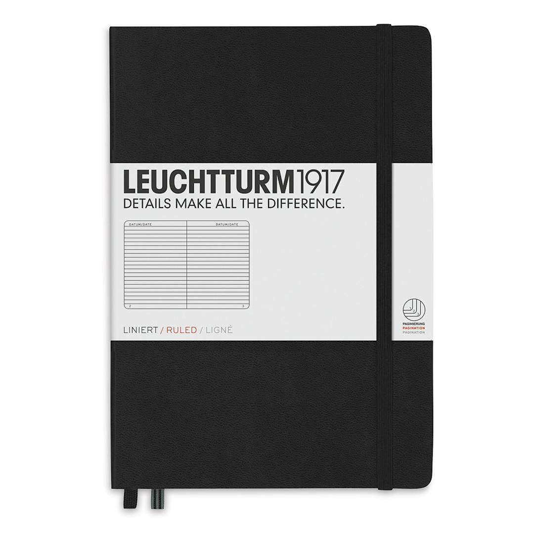 Open in modal - Leuchtturm1917 Ruled Hardbound Notebook - Black, 5-3/4" x 8-1/4"