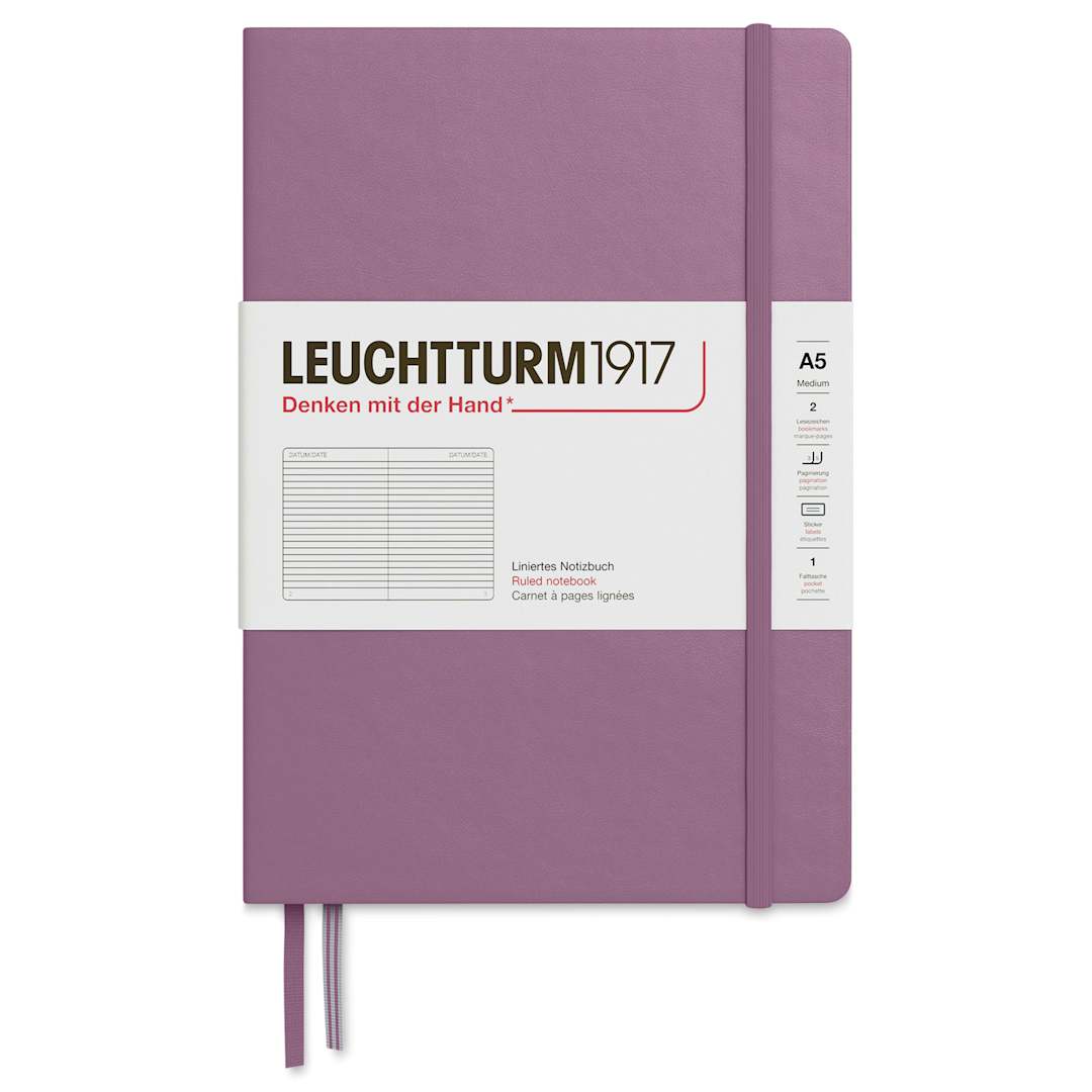 Open in modal - Leuchtturm1917 Ruled Hardbound Notebook - Dusty Rose, 5-3/4" x 8-1/4"