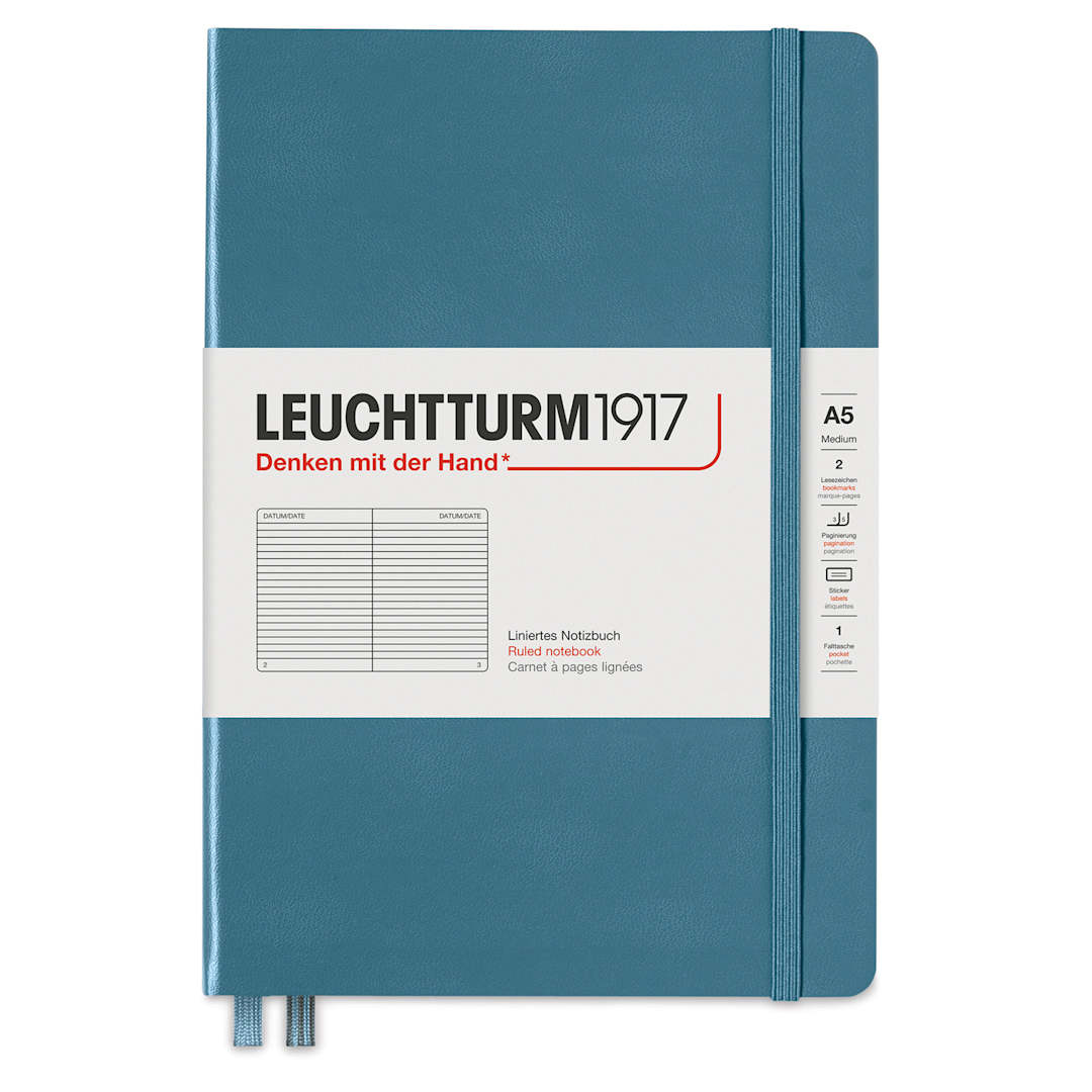 Open in modal - Leuchtturm1917 Ruled Hardbound Notebook - Stone Blue, 5-3/4" x 8-1/4"