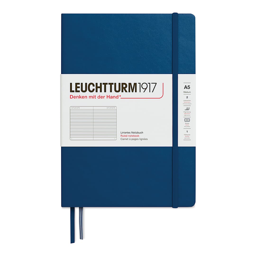 Open in modal - Leuchtturm1917 Ruled Hardbound Notebook - Indigo, 5-3/4" x 8-1/4"
