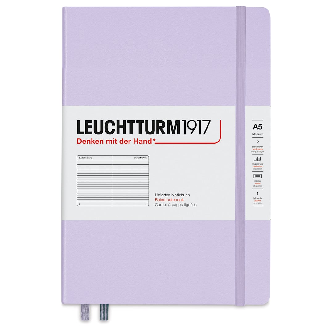 Open in modal - Leuchtturm1917 Ruled Hardbound Notebook - Lilac, 5-3/4" x 8-1/4"