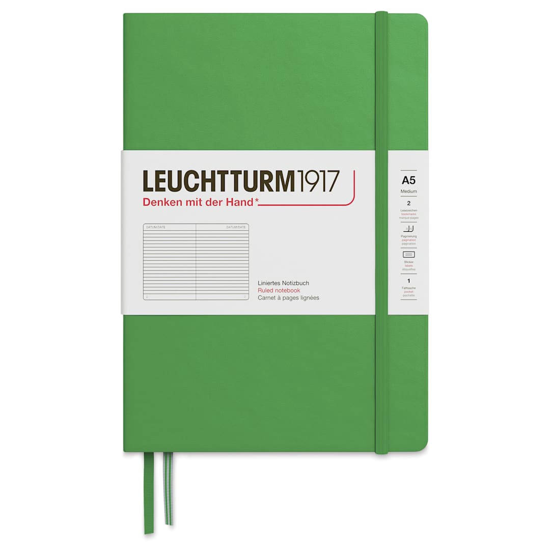 Open in modal - Leuchtturm1917 Ruled Hardbound Notebook - Spring Leaf, 5-3/4" x 8-1/4"