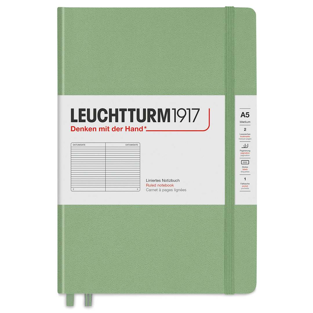 Open in modal - Leuchtturm1917 Ruled Hardbound Notebook - Sage, 5-3/4" x 8-1/4"