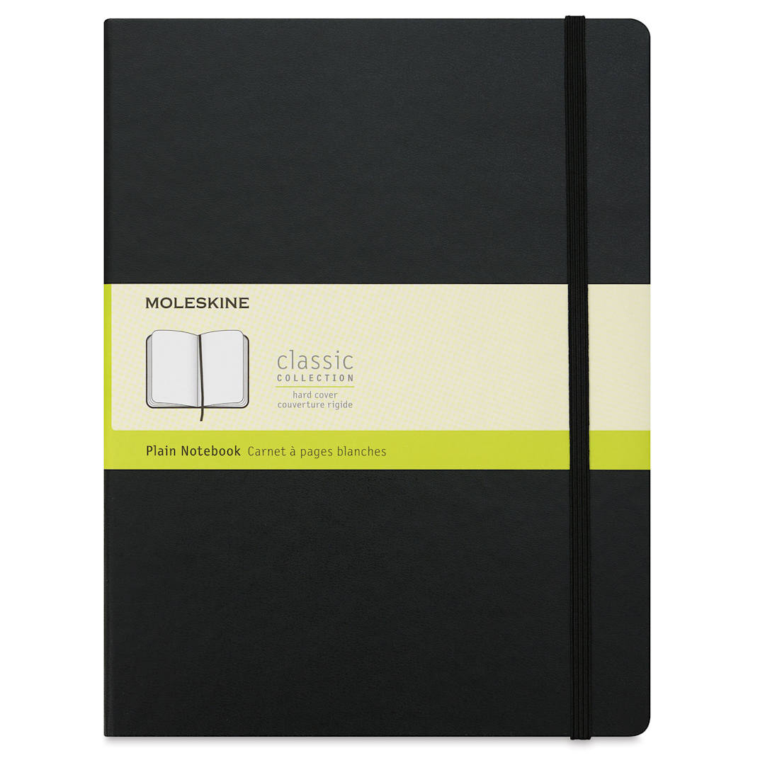 Open in modal - Moleskine Classic Hardcover Notebook - Black, Blank, 9-3/4" x 7-1/2" (front)