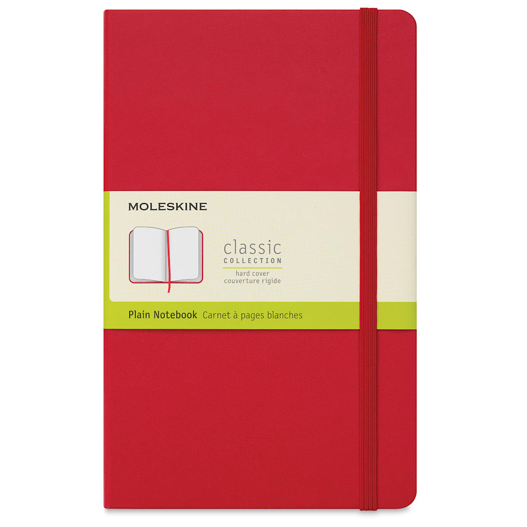 Open in modal - Moleskine Classic Hardcover Notebook - Scarlet Red, Blank, 8-1/4" x 5" (front)