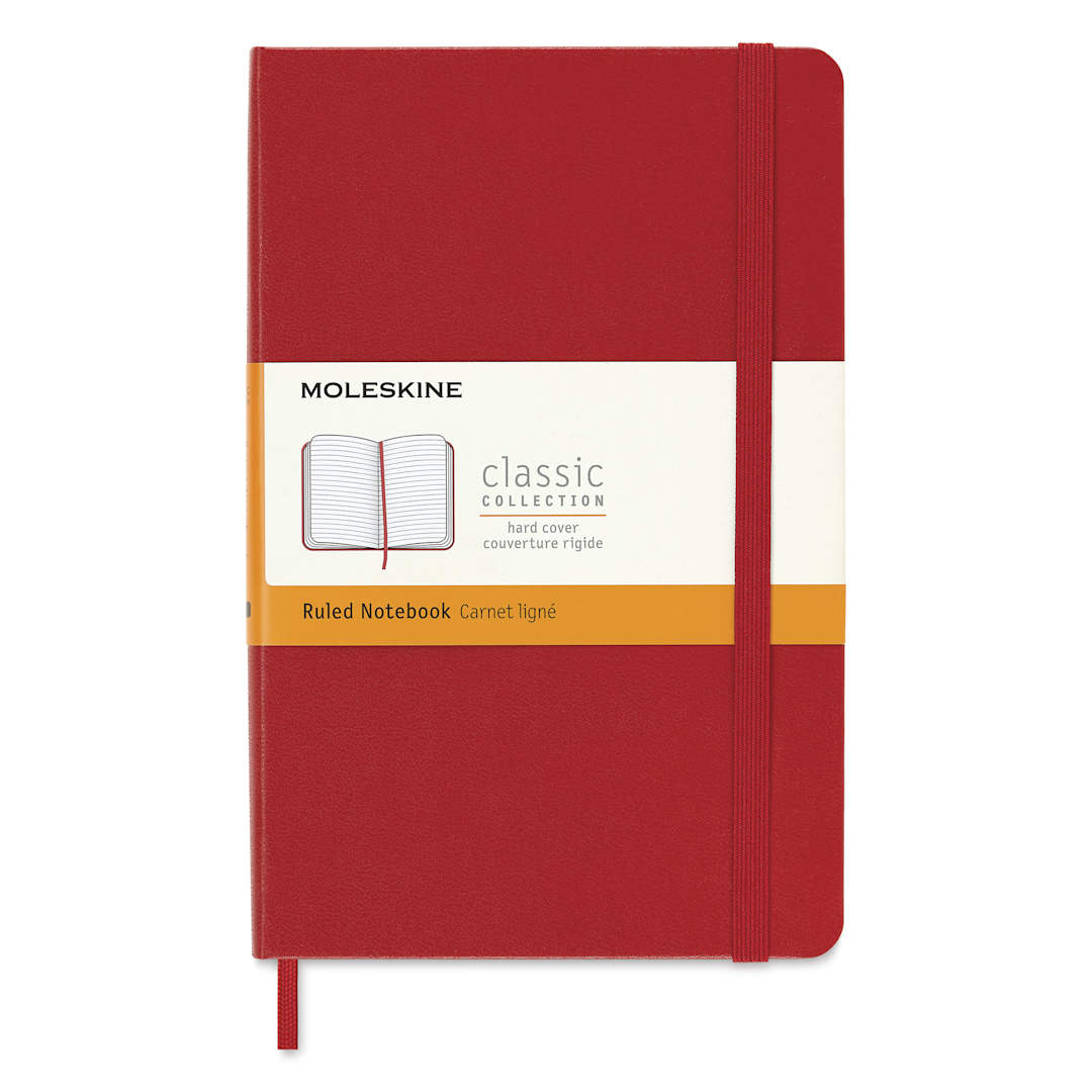 Open in modal - Moleskine Classic Hardcover Notebook - Scarlet Red, Ruled, 4-1/2" x 6-7/8", with packaging