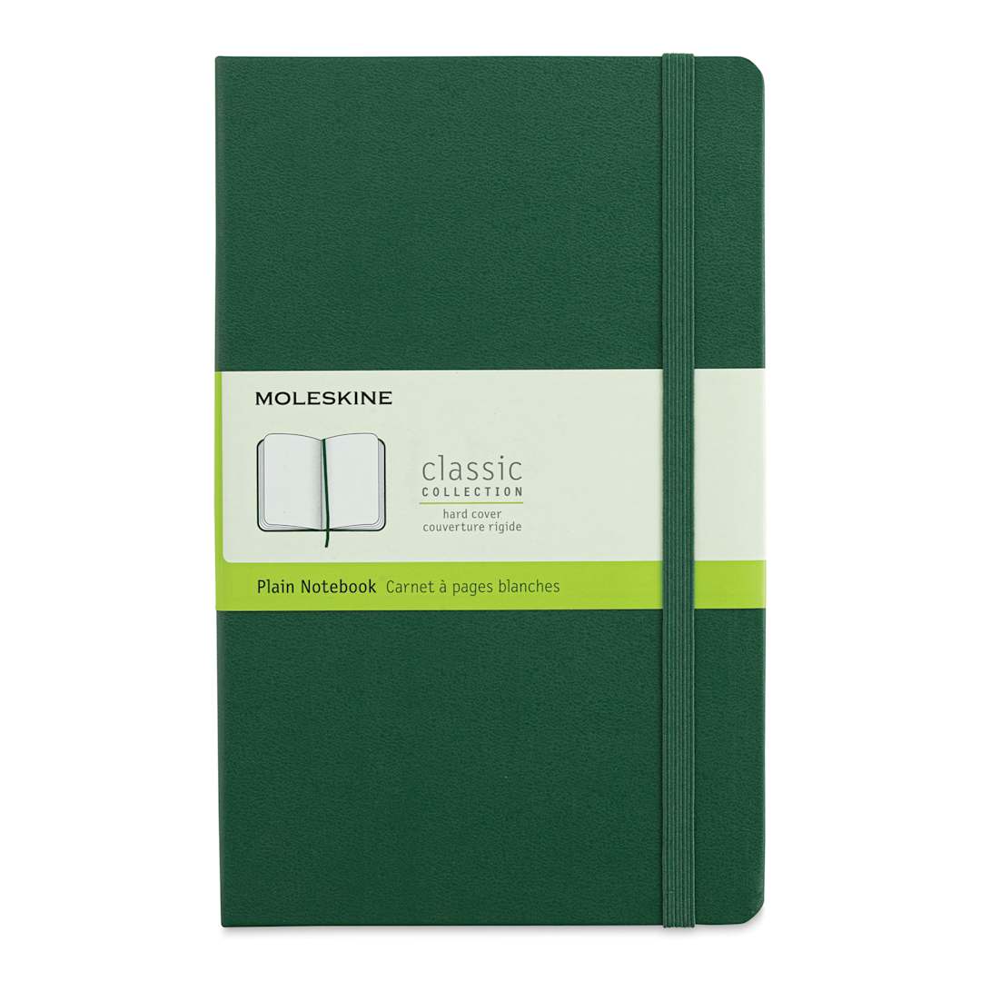 Open in modal - Moleskine Classic Hardcover Notebook - Myrtle Green, Blank, 8-1/4" x 5"