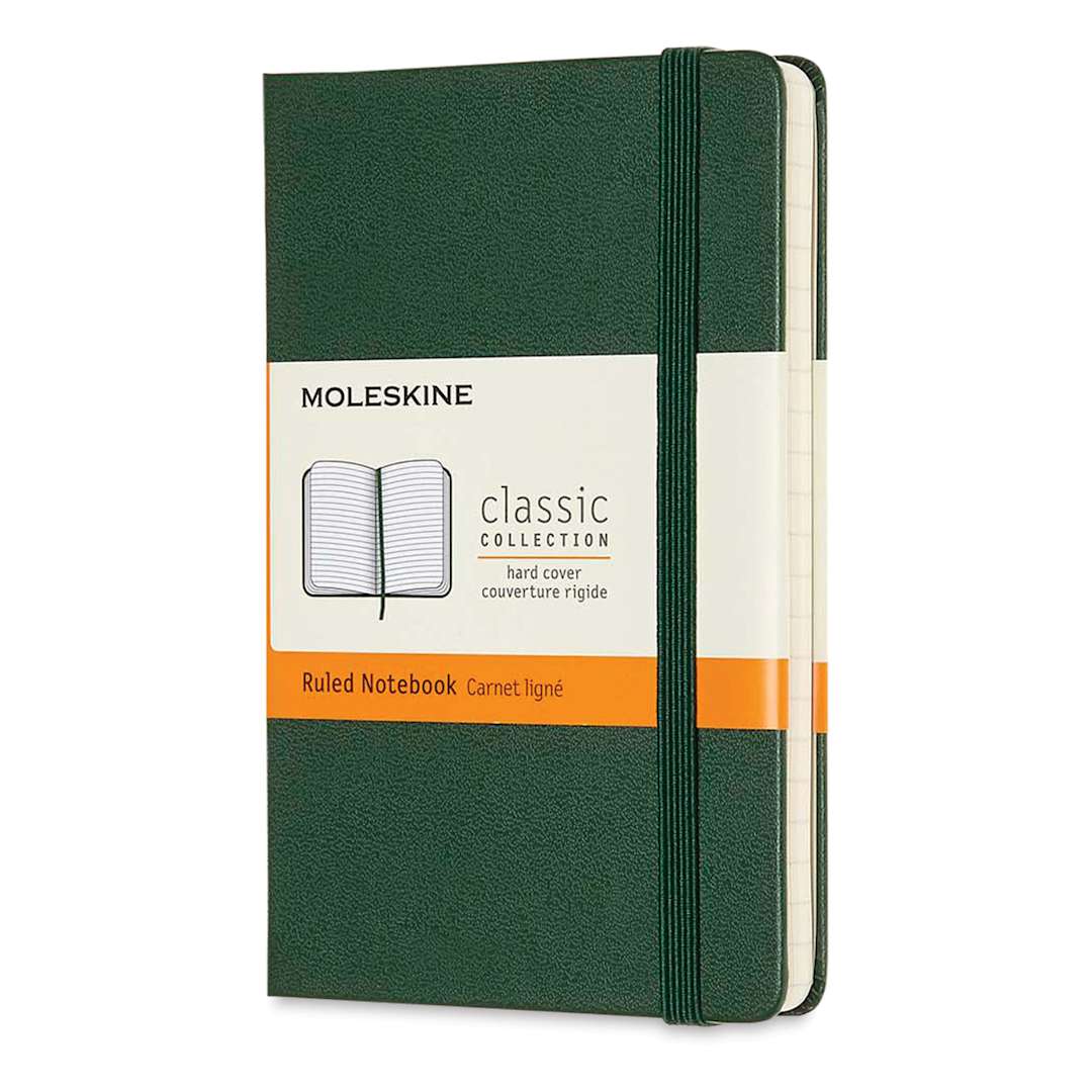 Open in modal - Moleskine Classic Hardcover Notebook - Myrtle Green, Ruled, 5-1/2" x 3-1/2"