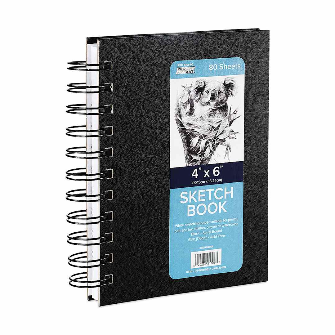Open in modal - ProArt Spiral Bound Sketchbook - 6" x 4", 80 sheets