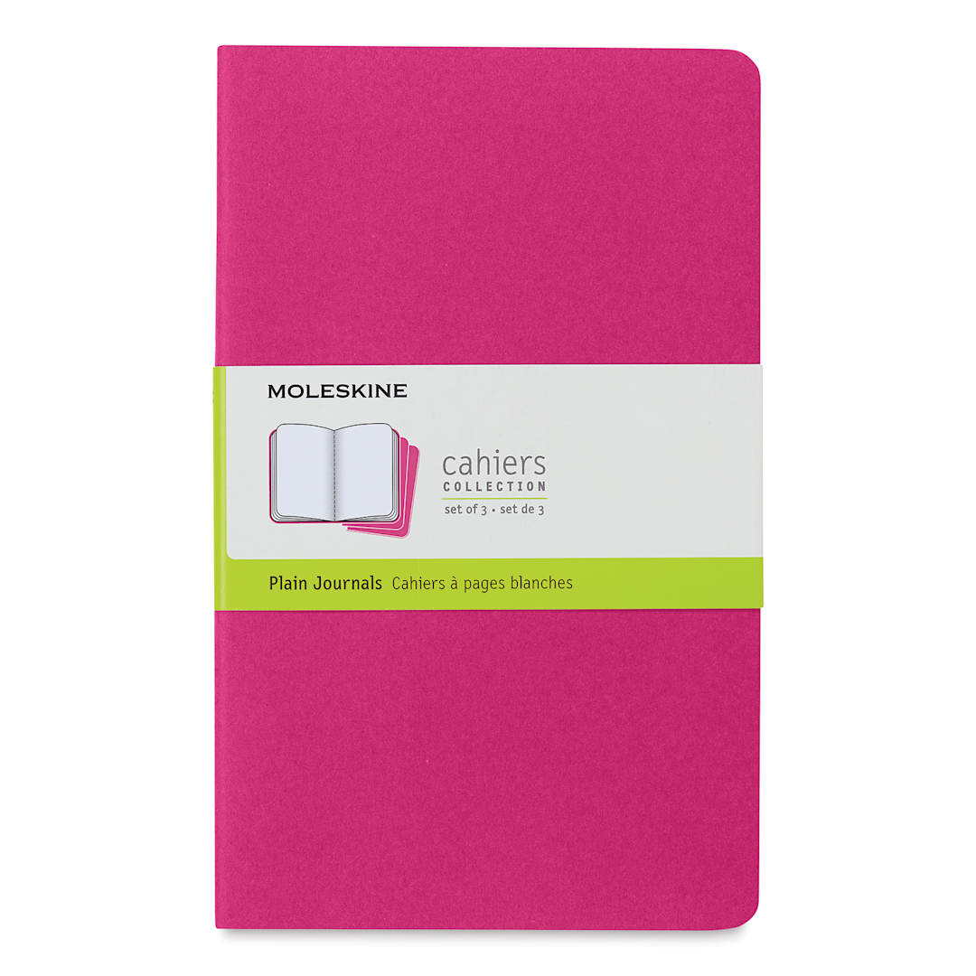 Open in modal - Moleskine Cahier Journals - 8-1/4" x 5", Blank, Kinetic Pink, Pkg of 3