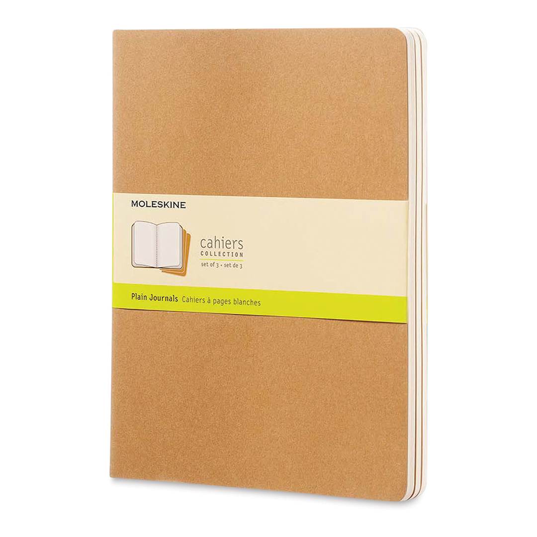 Open in modal - Moleskine Cahier Journals - 9-3/4'' x 7-1/2'', Blank, Kraft, Pkg of 3
