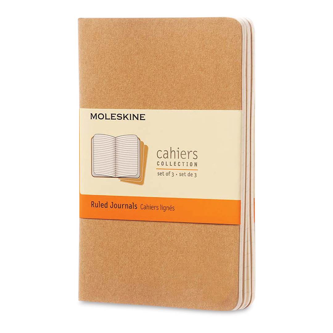 Open in modal - Moleskine Cahier Journals - 5-1/2'' x 3-1/2'', Ruled, Kraft, Pkg of 3