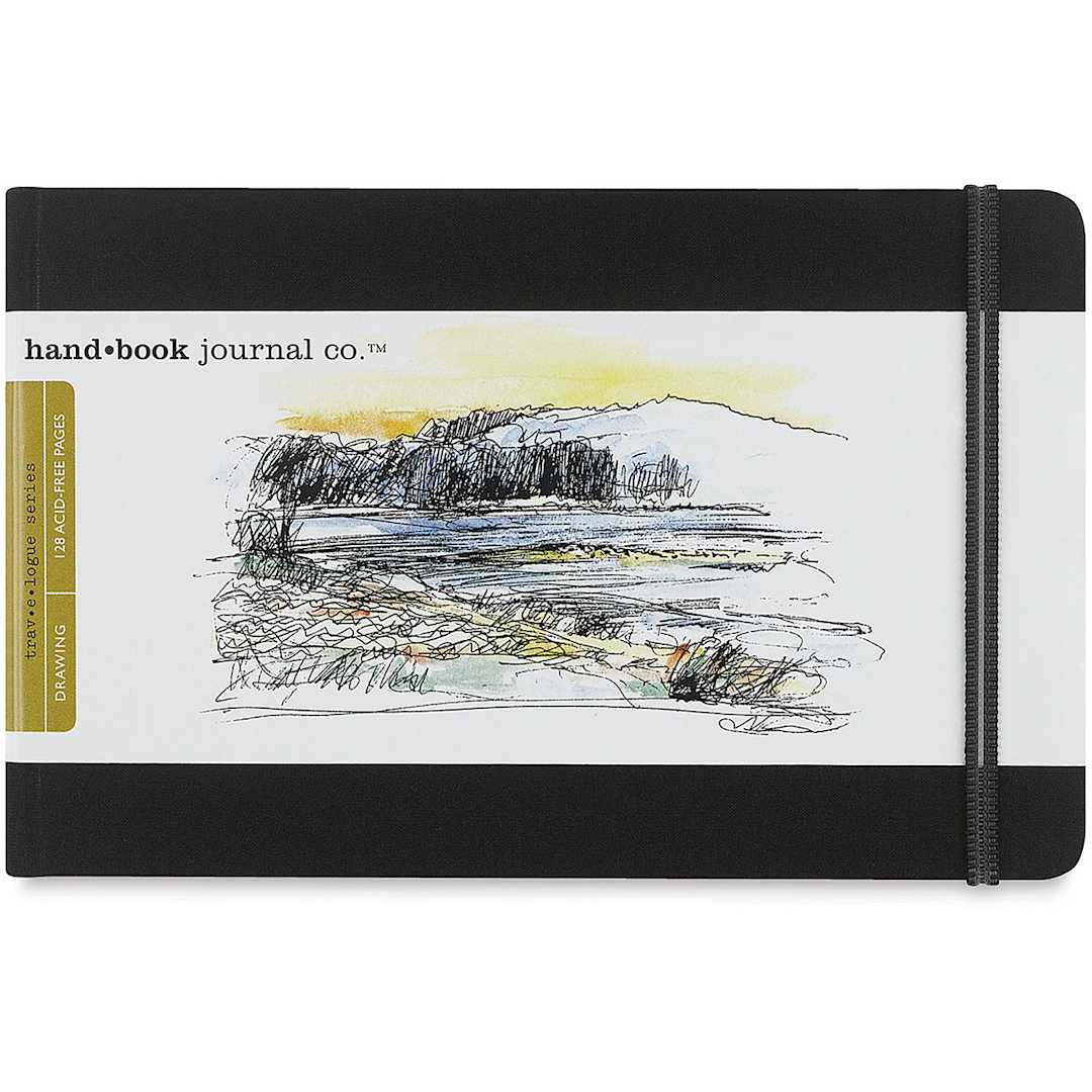 Open in modal - Hand Book Artist Journal - 5-1/2" x 8 1/4", Ivory Black, Landscape, 128 Pages