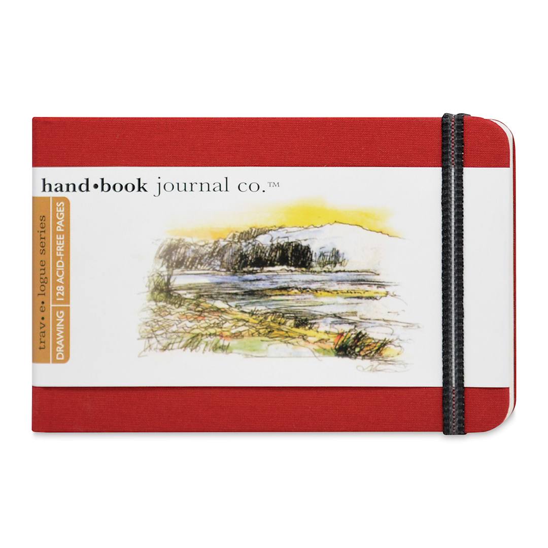 Open in modal - Hand Book Artist Journal - 5-1/2" x 3 1/2", Vermilion Red, Landscape, 128 Pages