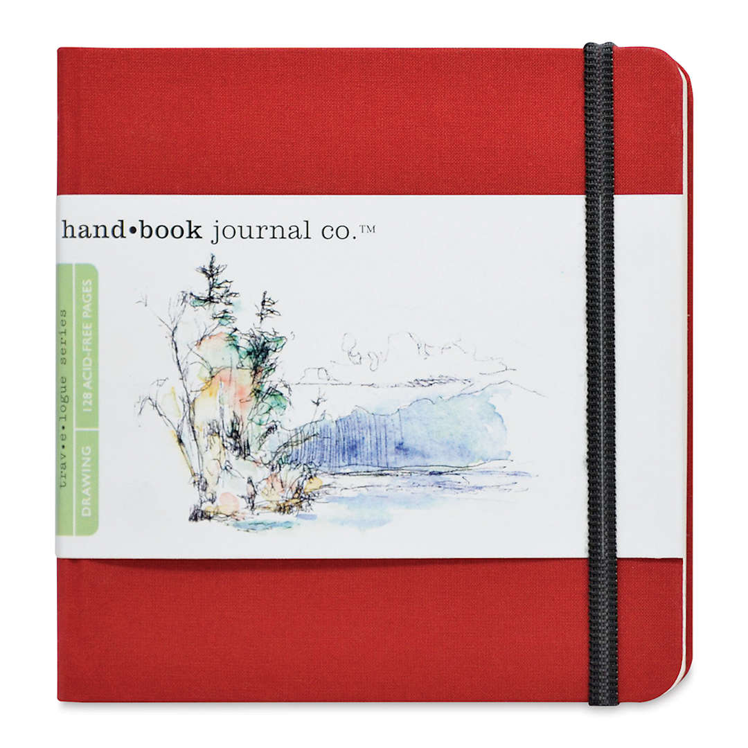 Open in modal - Hand Book Artist Journal - 5-1/2" x 5-1/2", Vermilion Red, Square, 128 Pages