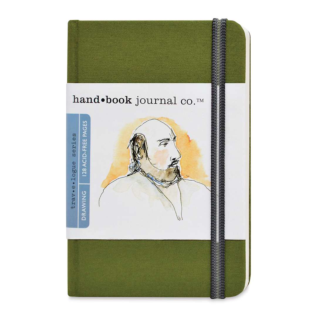 Open in modal - Hand Book Artist Journal - 5 1/2" x 3-1/2", Cadmium Green, Portrait, 128 Pages
