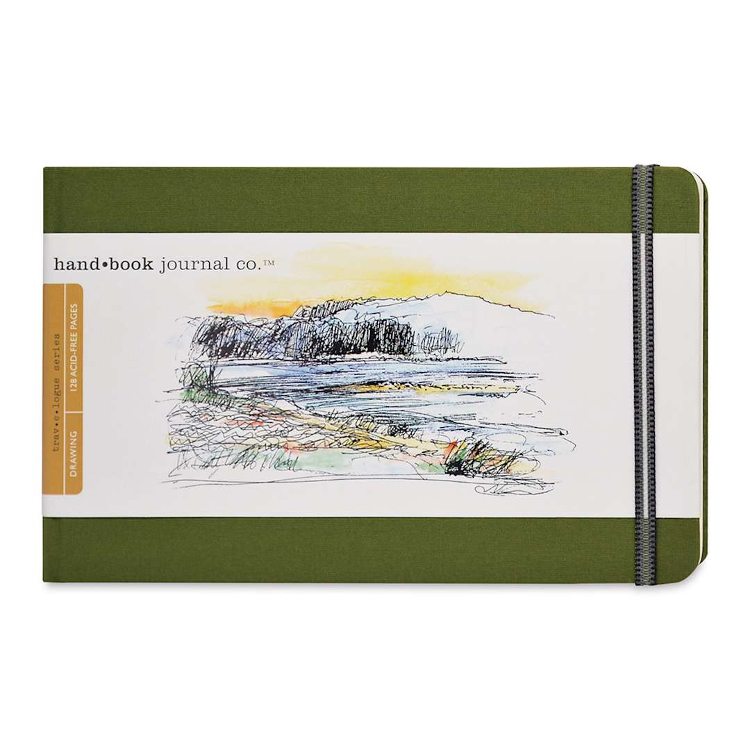 Open in modal - Hand Book Artist Journal - 5-1/2" x 8 1/4", Cadmium Green, Landscape, 128 Pages