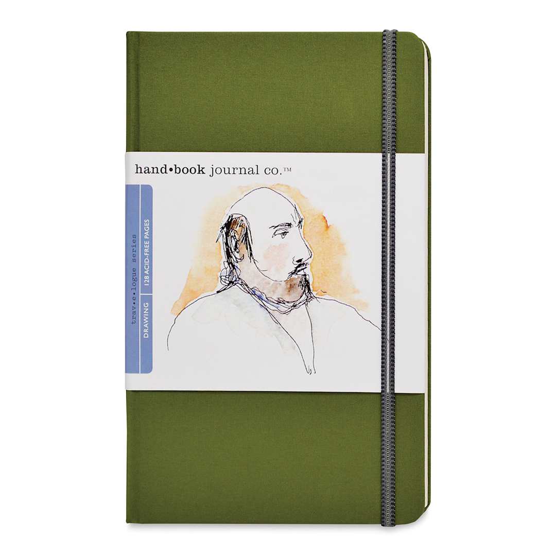 Open in modal - Hand Book Artist Journal - 8 1/4"x 5-1/2", Cadmium Green, Portrait, 128 Pages
