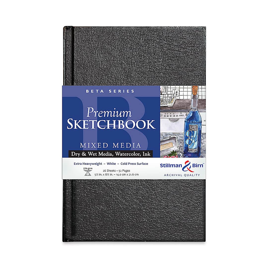 Open in modal - Stillman & Birn Beta Series Hardcover Sketchbooks - Front of 8 1/2" x 5 1/2" sketchbook showing label