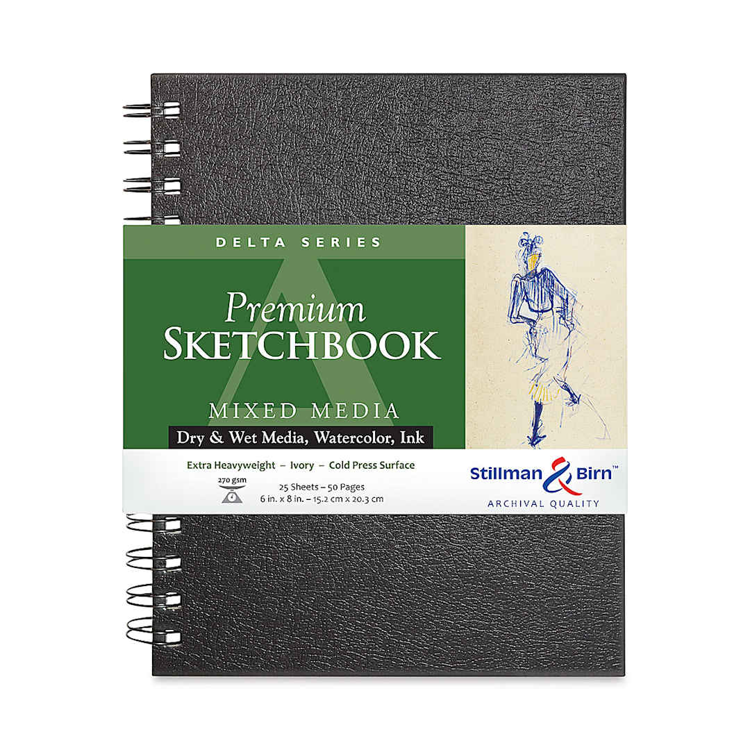 Open in modal - Stillman & Birn Delta Series Sketchbook - 8" x 6", Portrait, Wirebound, 25 Sheets
