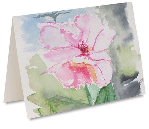 Open in modal - Canson Blank Watercolor Greeting Card with watercolor flower