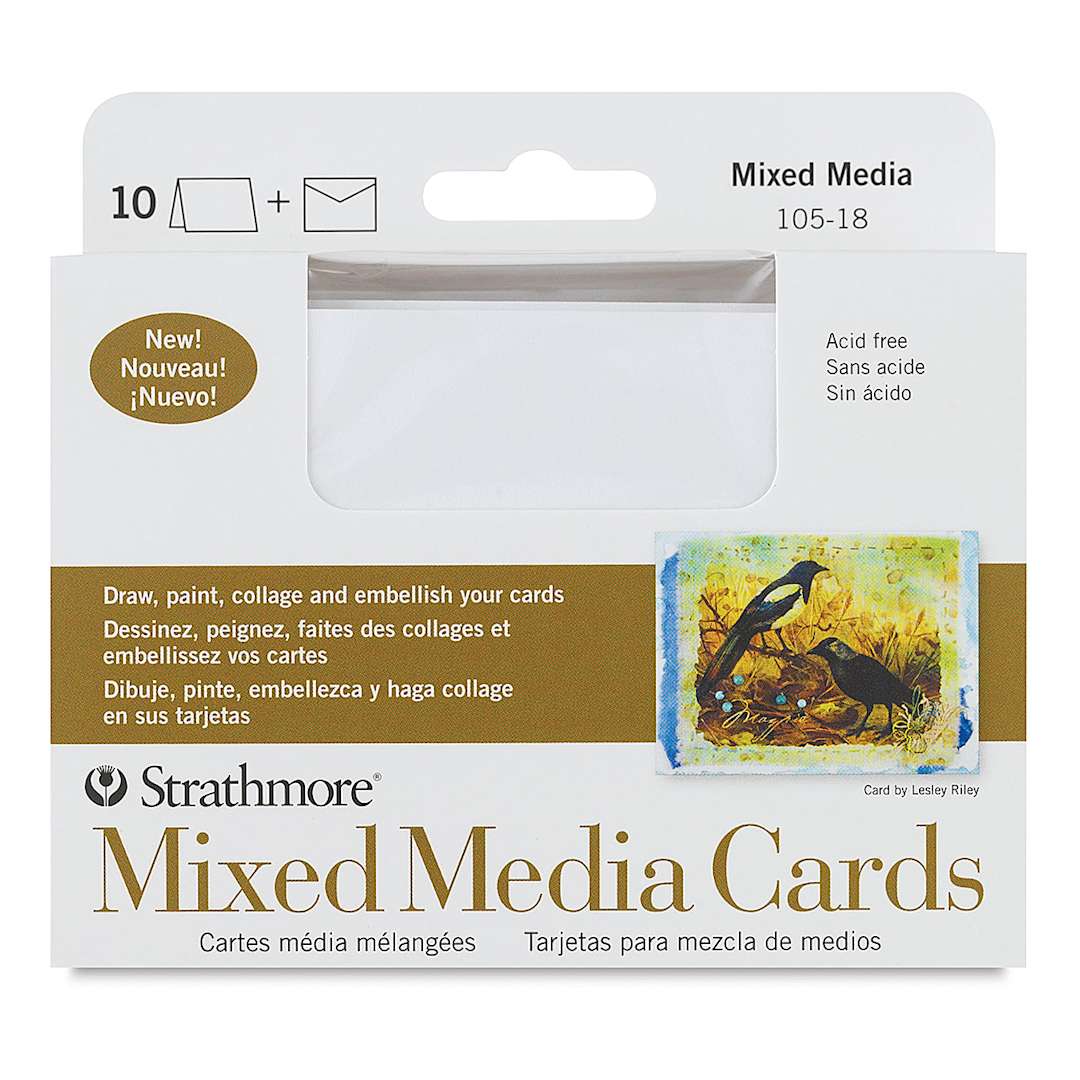 Open in modal - Strathmore 400 Series Mixed Media Cards and Envelopes - Announcement Size, front of the pack of 10