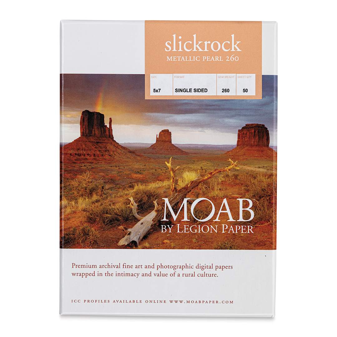 Open in modal - Legion Moab Slickrock Metallic Paper - 5" x 7", Pearl, Pkg of 50 Sheets