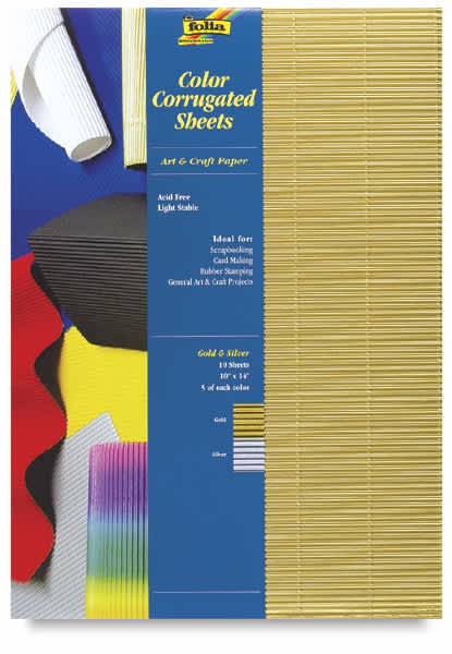 Open in modal - Folia Color Corrugated Paper - Front of Gold and Silver package