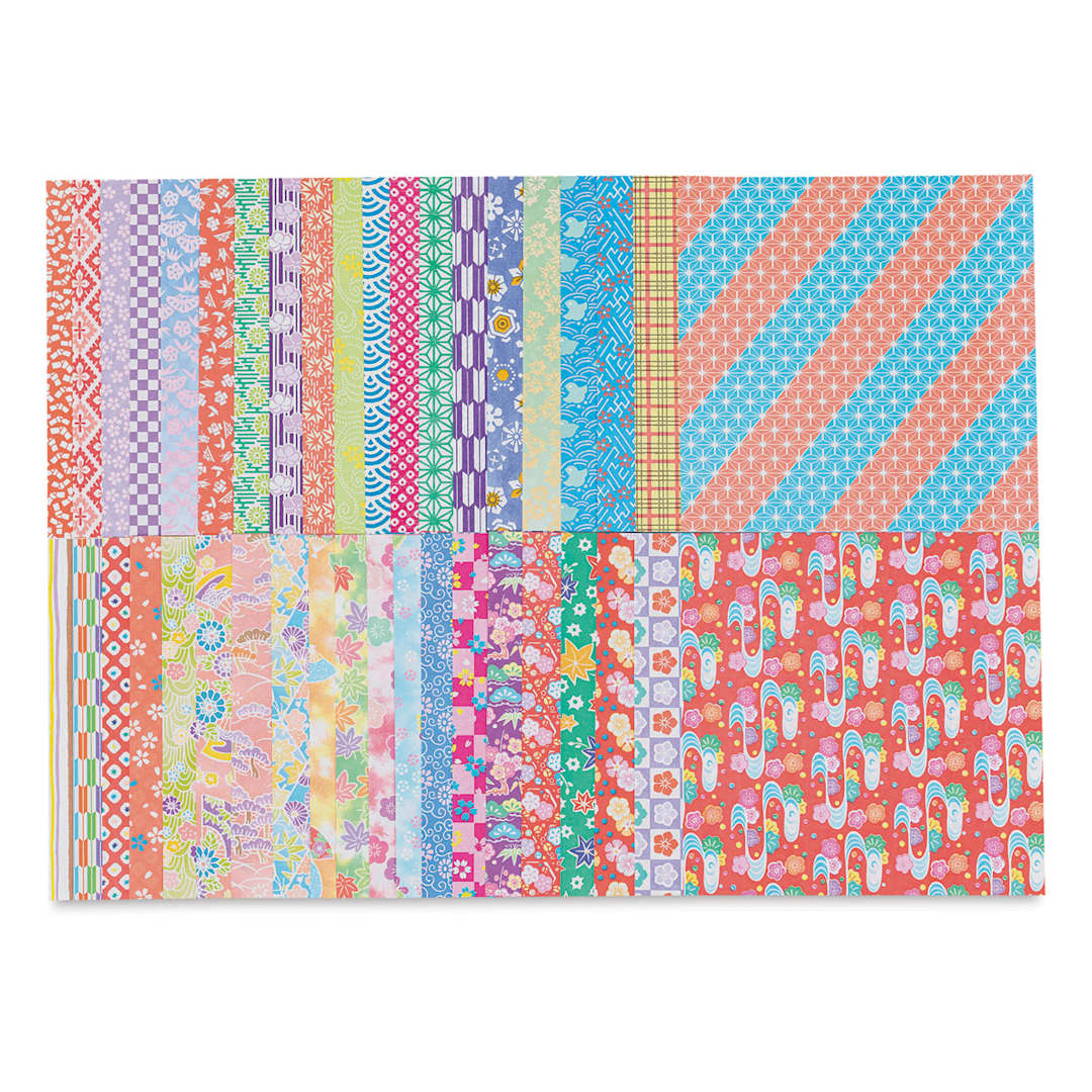 Open in modal - Aitoh Chiyogami Paper Pack - Sheets from Package of 40 spread in two overlapping rows