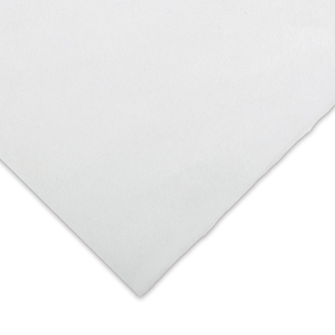 Open in modal - Black Ink Thai Mulberry Bleached Paper - Closeup of corner showing texture and color