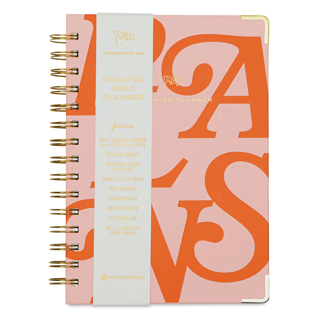 Open in modal - DesignWorks Ink Undated 13-month Perpetual Planner - Plans, 6-1/4" x 8-1/4", front cover