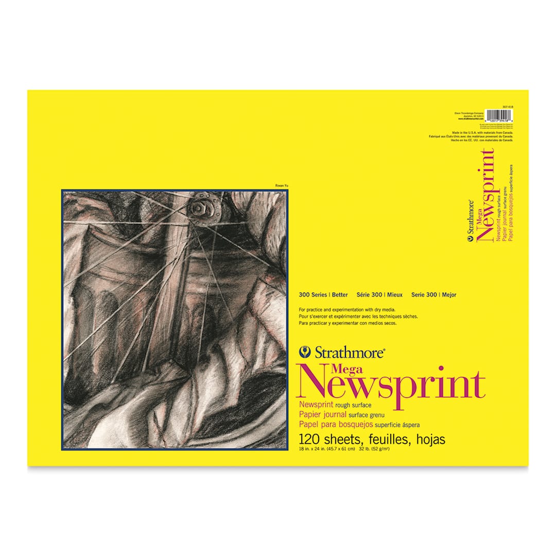 Open in modal - Strathmore 300 Series Newsprint Pad - Rough, 120 Sheets, 18" x 24"
