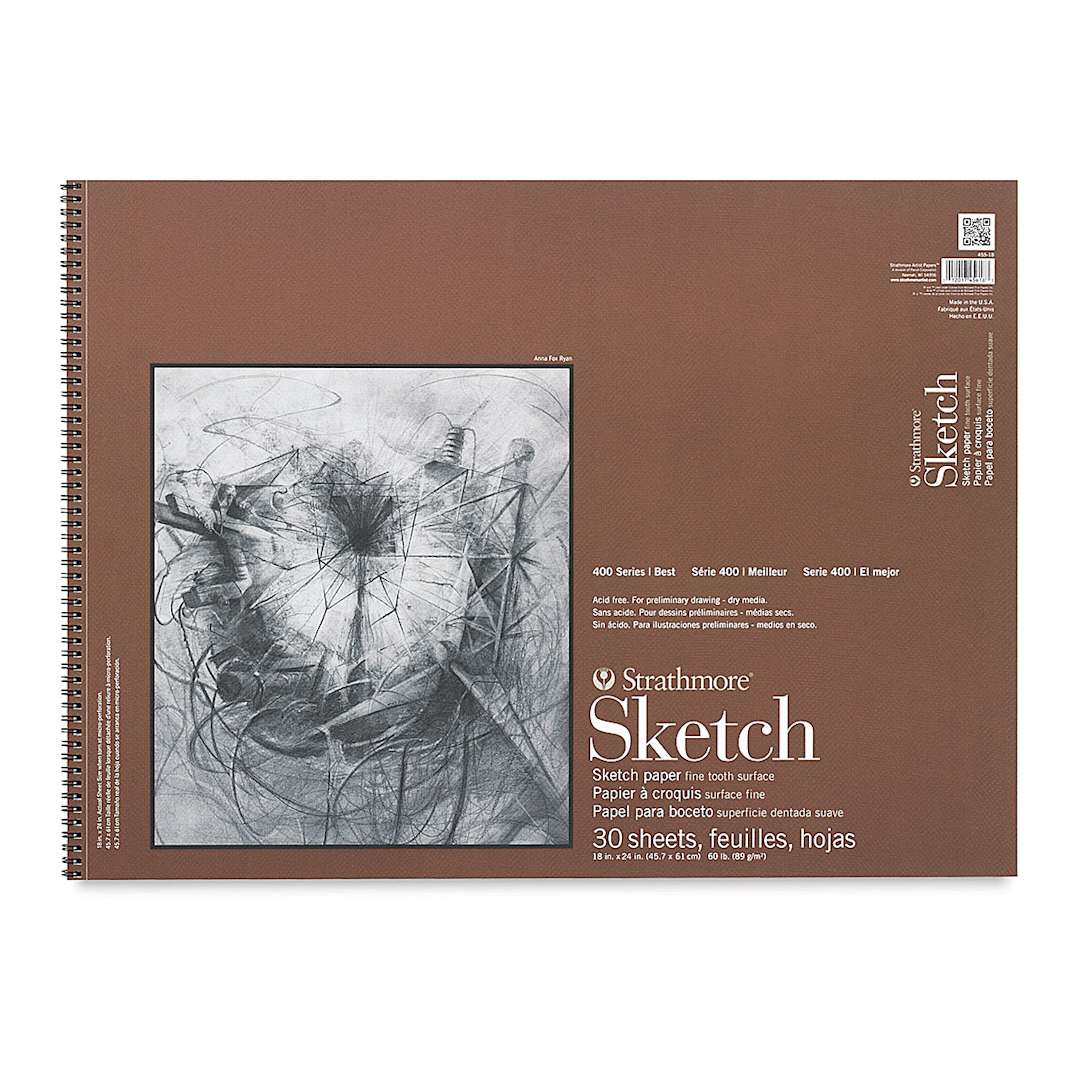 Open in modal - Strathmore 400 Series Sketch Pad - 18" x 24", Spiral Bound, Top, 30 Sheets