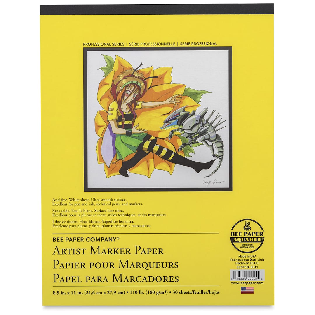 Open in modal - Bee Paper Aquabee Artist Marker Pad - 8-1/2" x 11", 30 Sheets